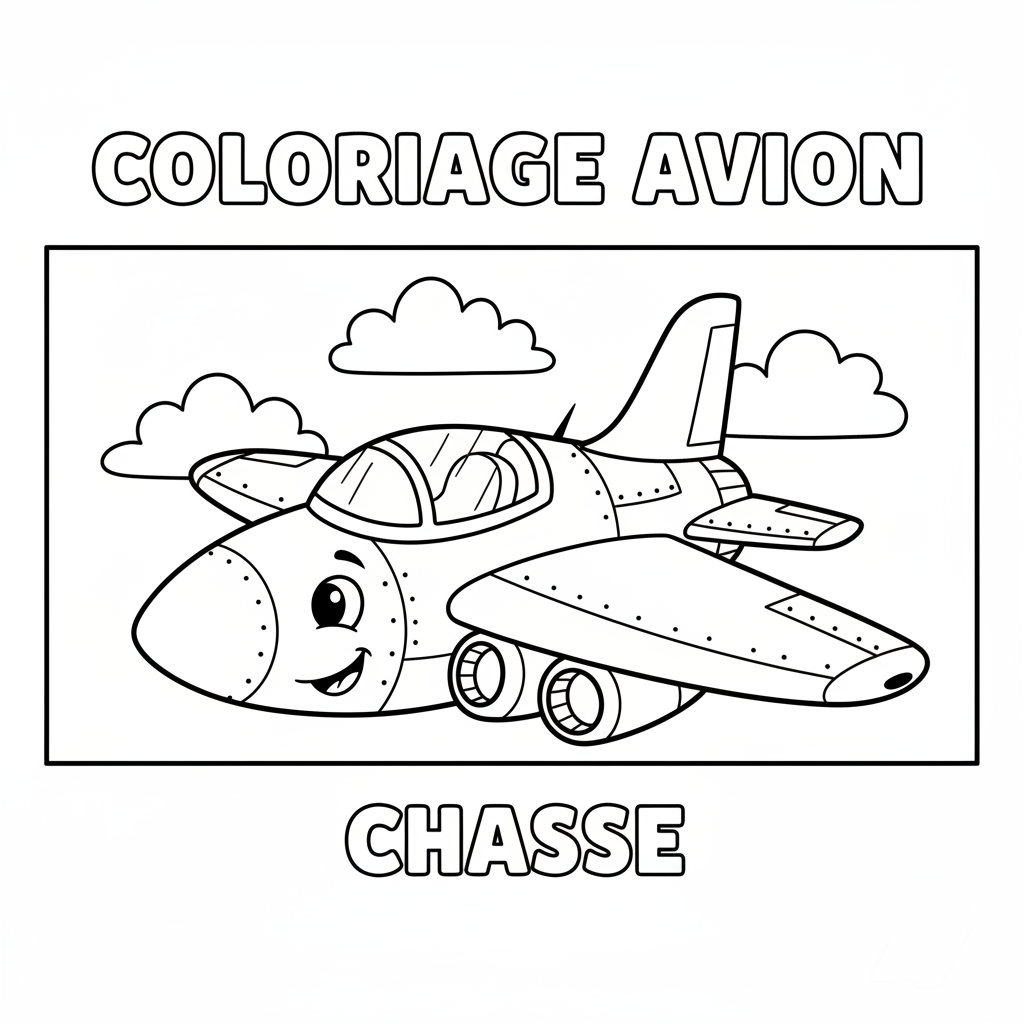 Coloriage coloriage avion de chasse 2