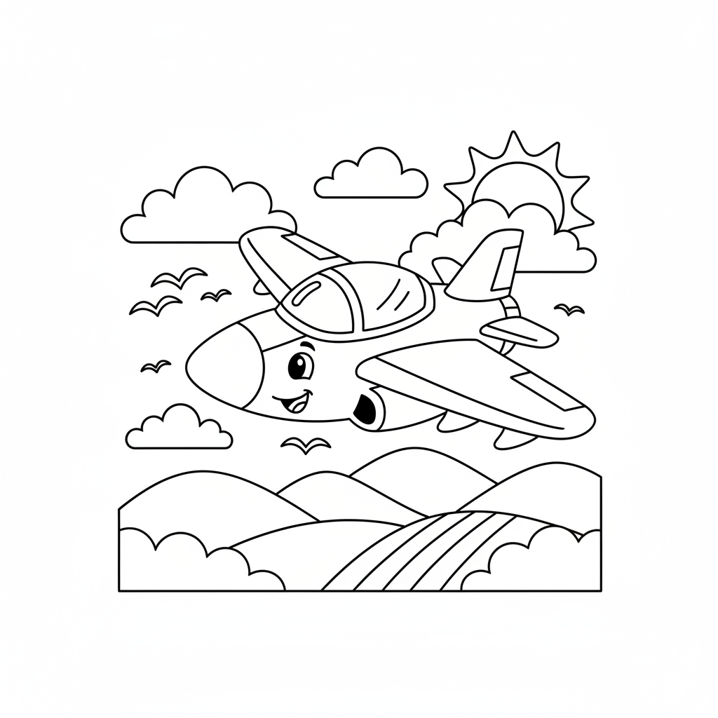 Coloriage coloriage avion de chasse 3