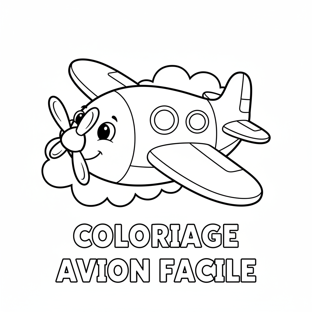 Coloriage coloriage avion facile