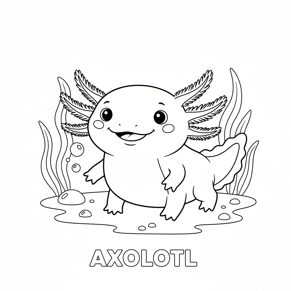 Coloriage coloriage axolotl 2