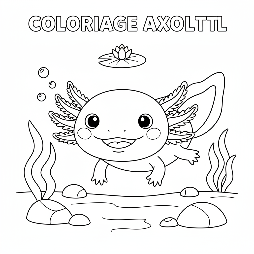Coloriage coloriage axolotl 3