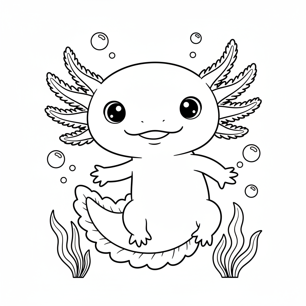Coloriage coloriage axolotl 4