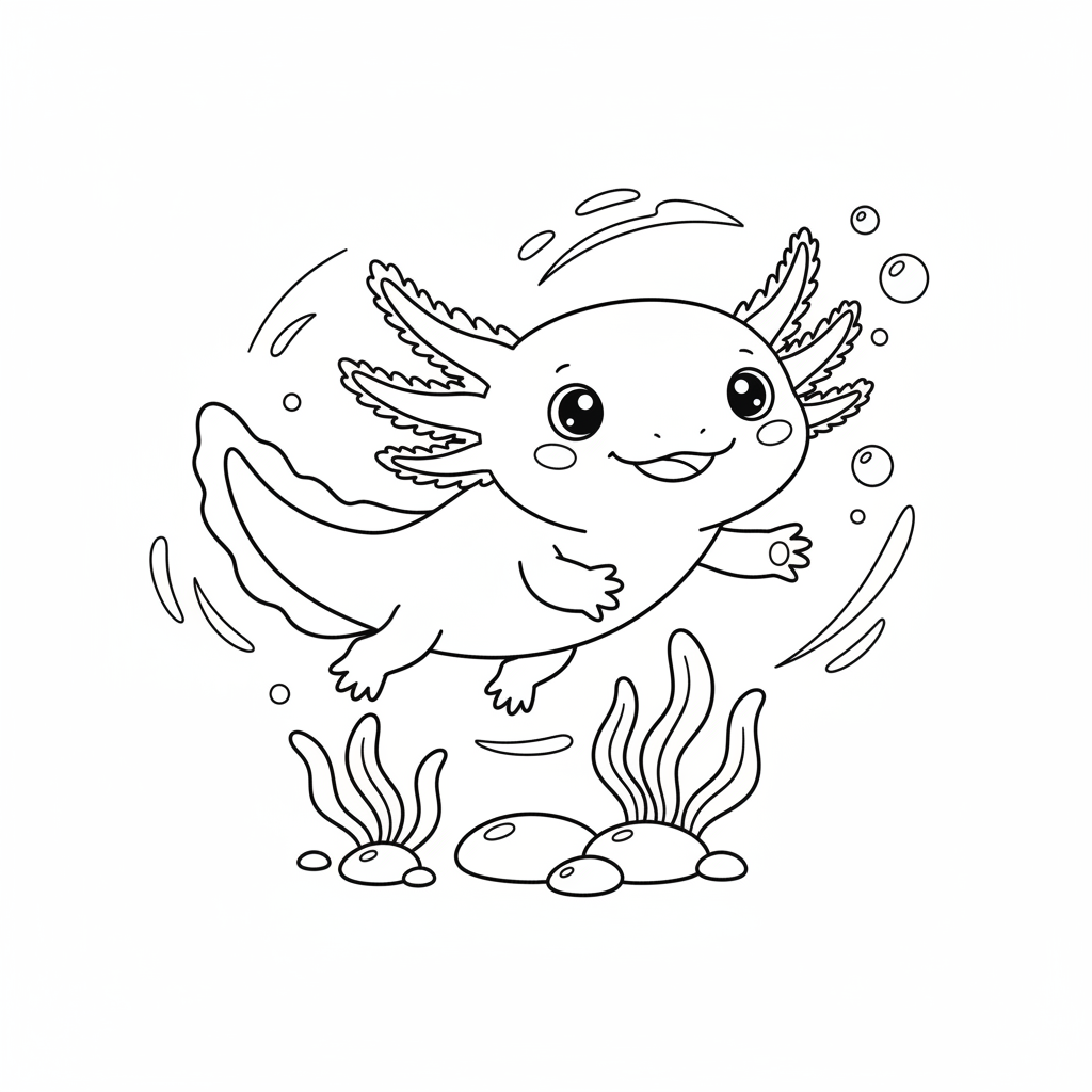 Coloriage coloriage axolotl 5
