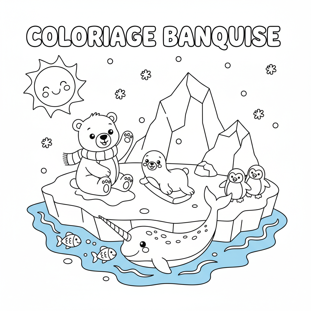 Coloriage Banquise Gratuit à Imprimer pour Enfants
