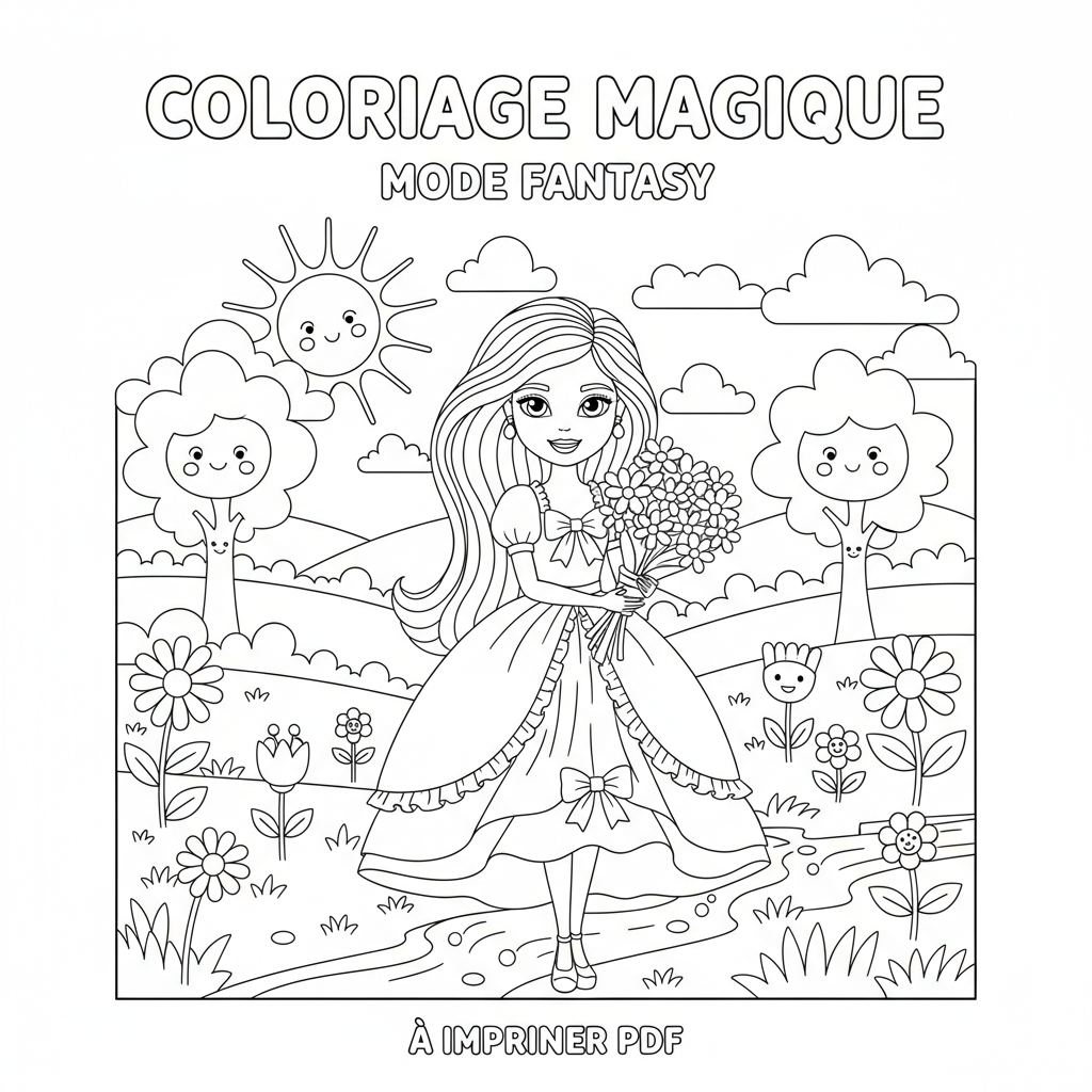Coloriage coloriage barbie à imprimer pdf 3