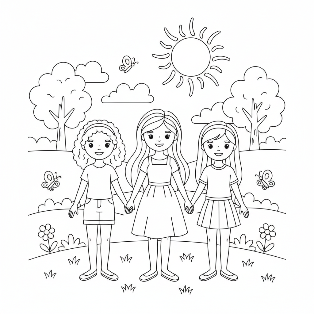 Coloriage coloriage barbie et ses amies 3