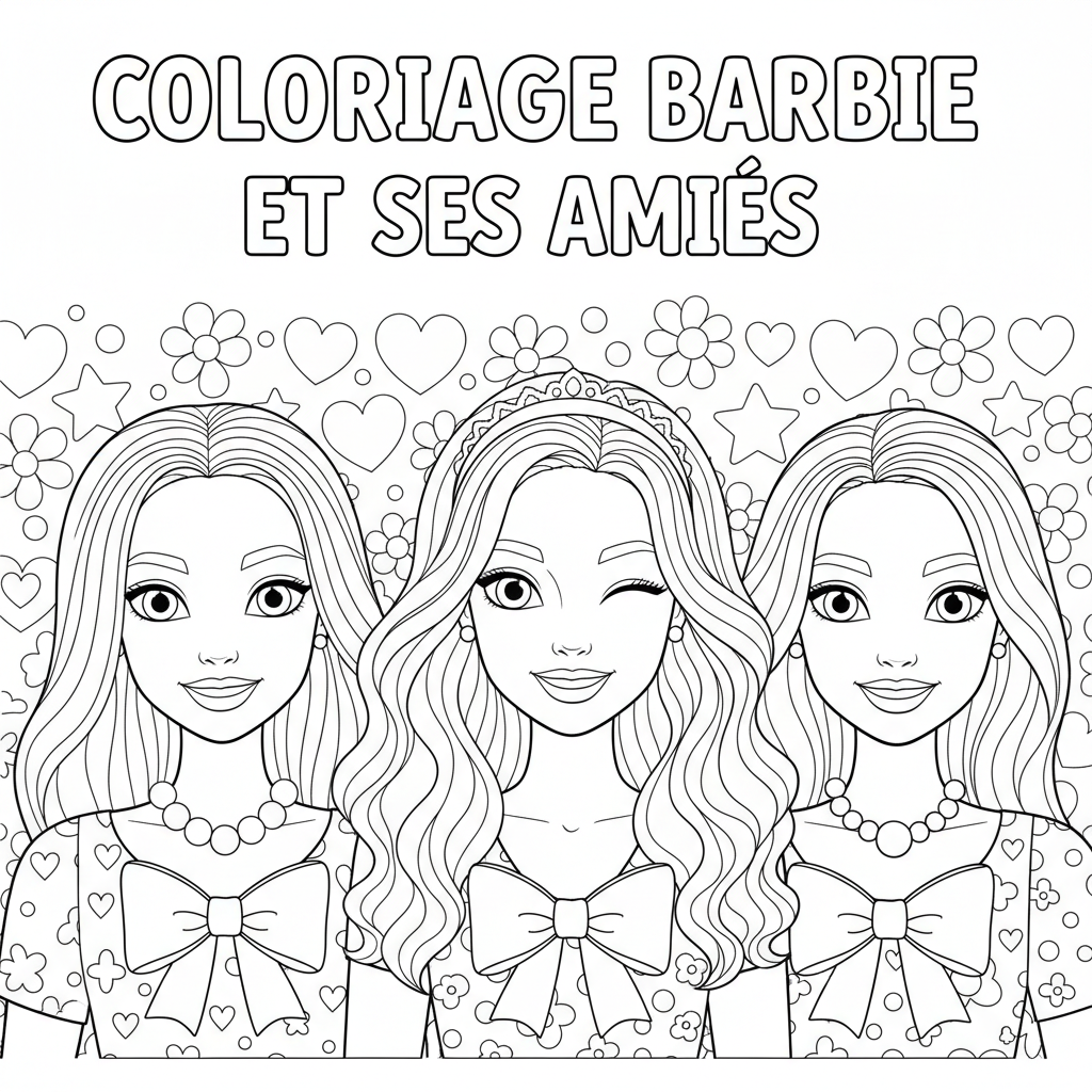 Coloriage coloriage barbie et ses amies 4