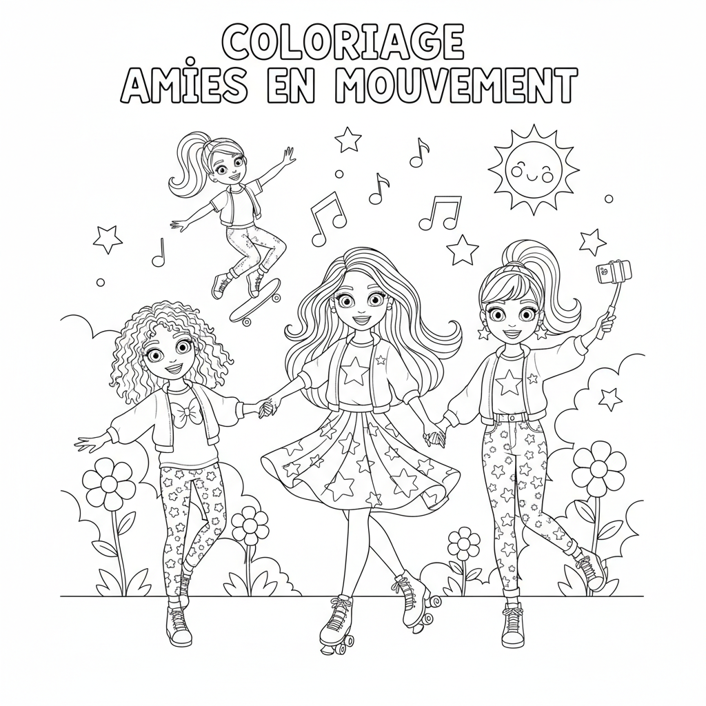 Coloriage coloriage barbie et ses amies 5