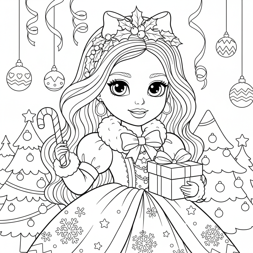 Coloriage coloriage barbie noel 4