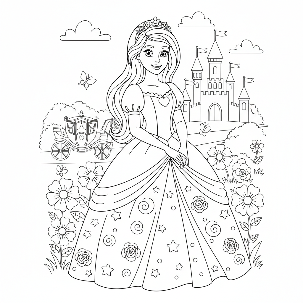 Coloriage coloriage barbie princesse 2