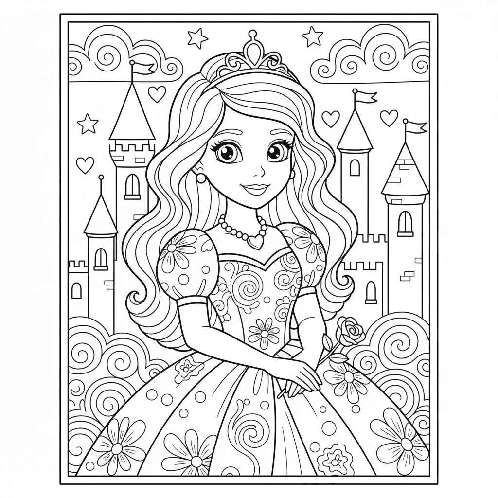 Coloriage coloriage barbie princesse 4