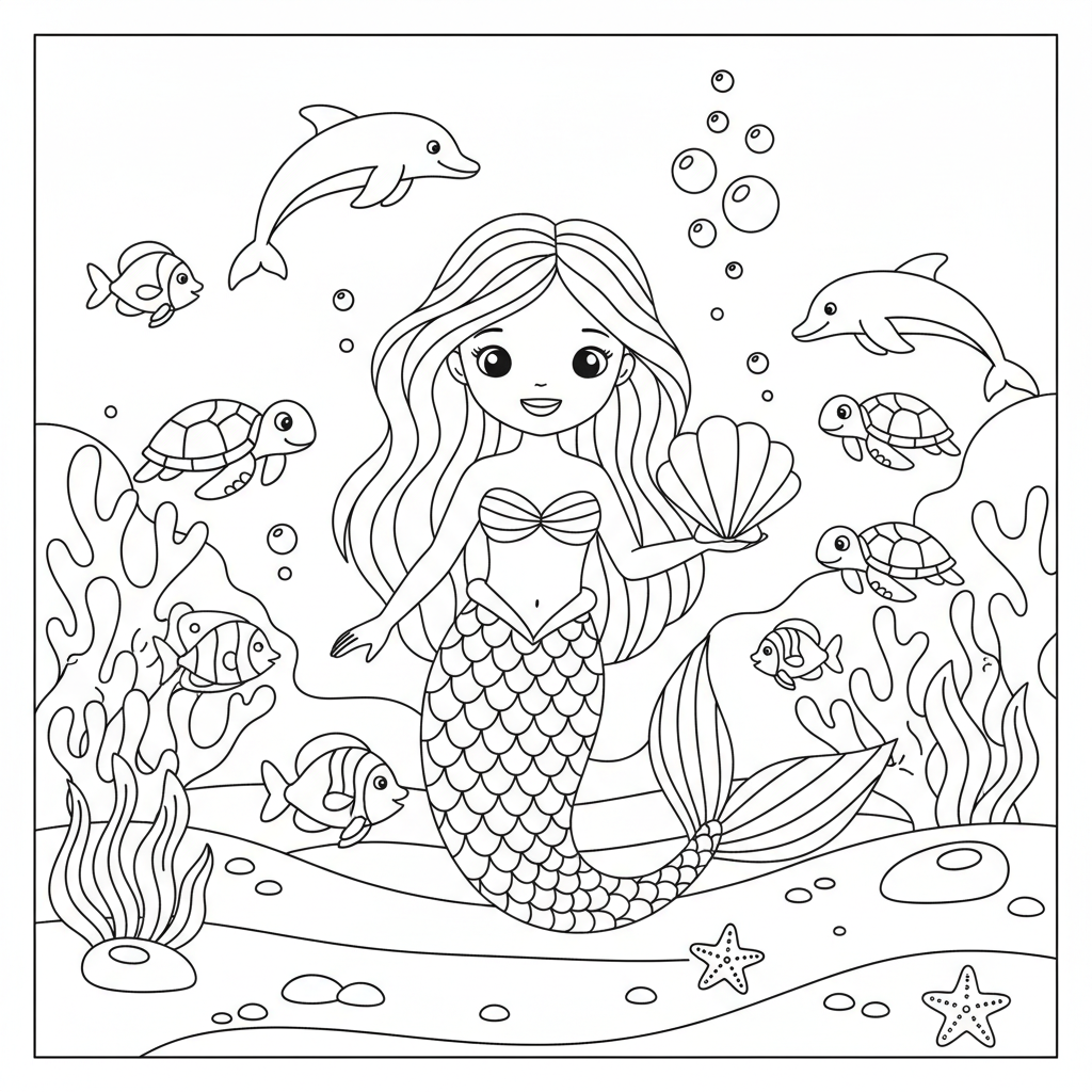 Coloriage coloriage barbie sirene 3
