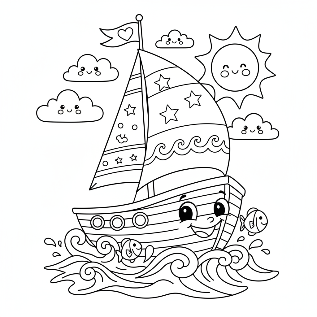Coloriage coloriage bateau 4