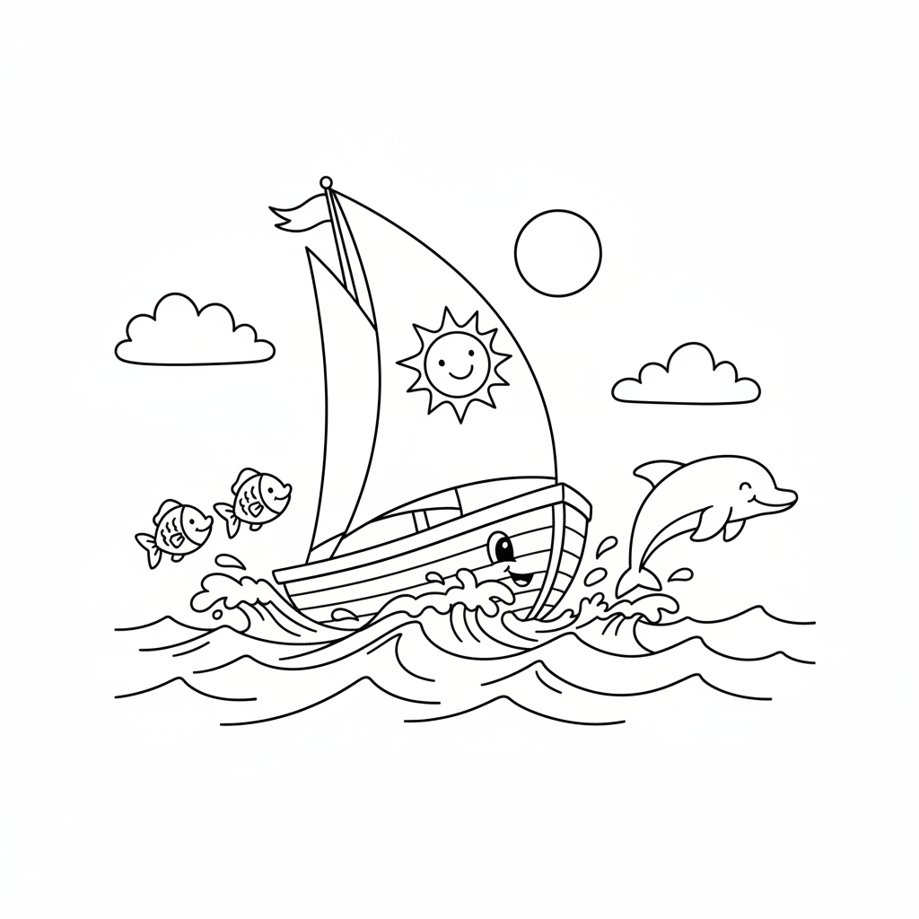 Coloriage coloriage bateau 5