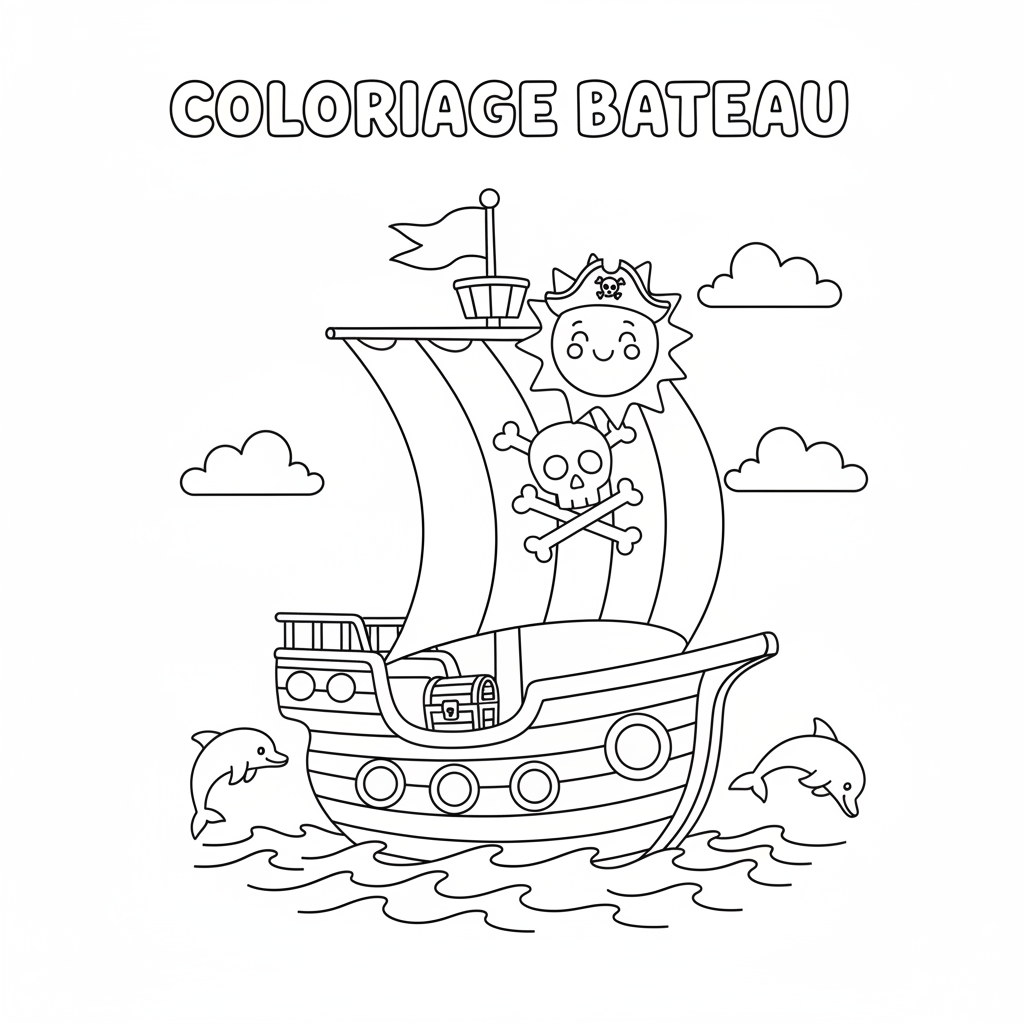 Coloriage coloriage bateau à imprimer 2
