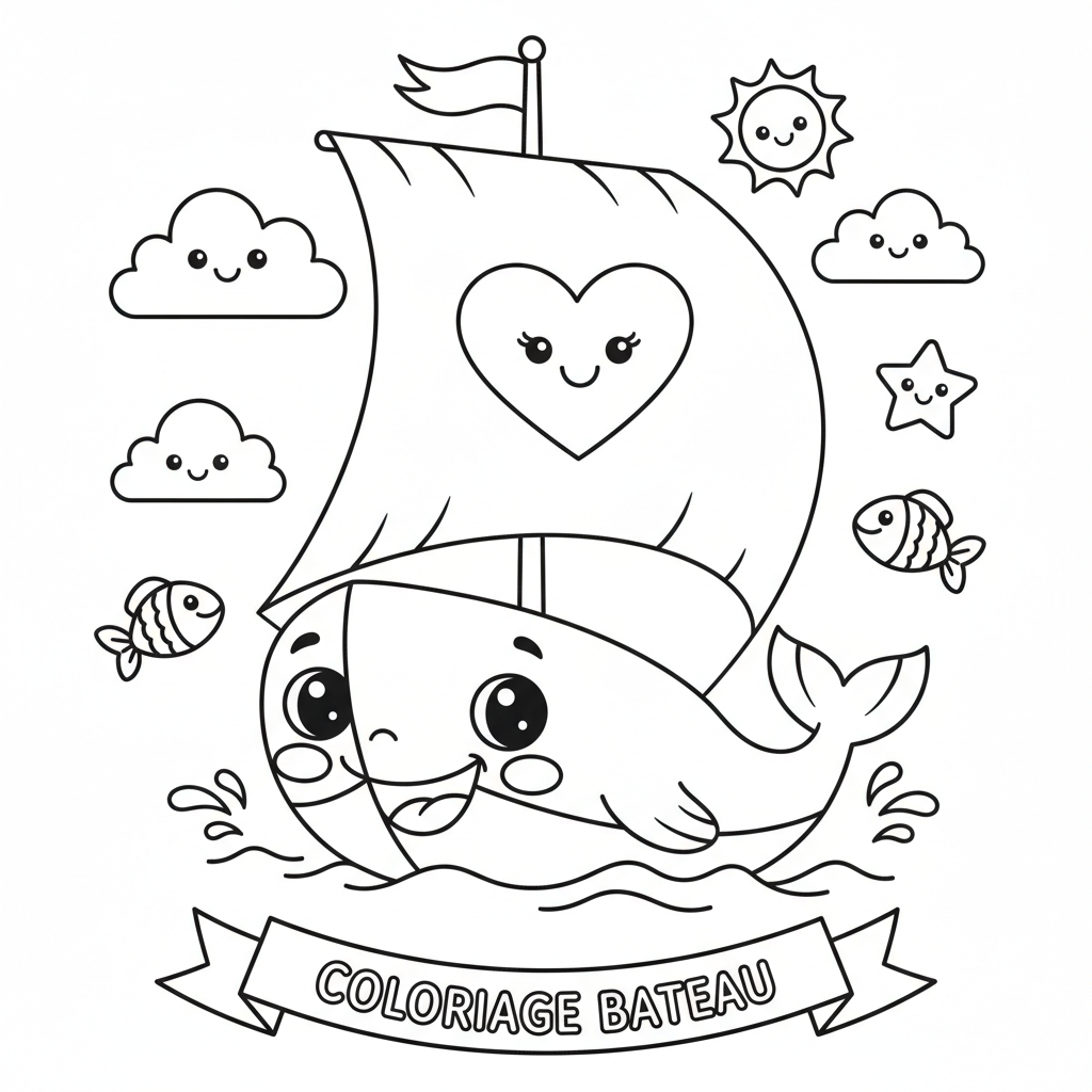 Coloriage coloriage bateau à imprimer 4