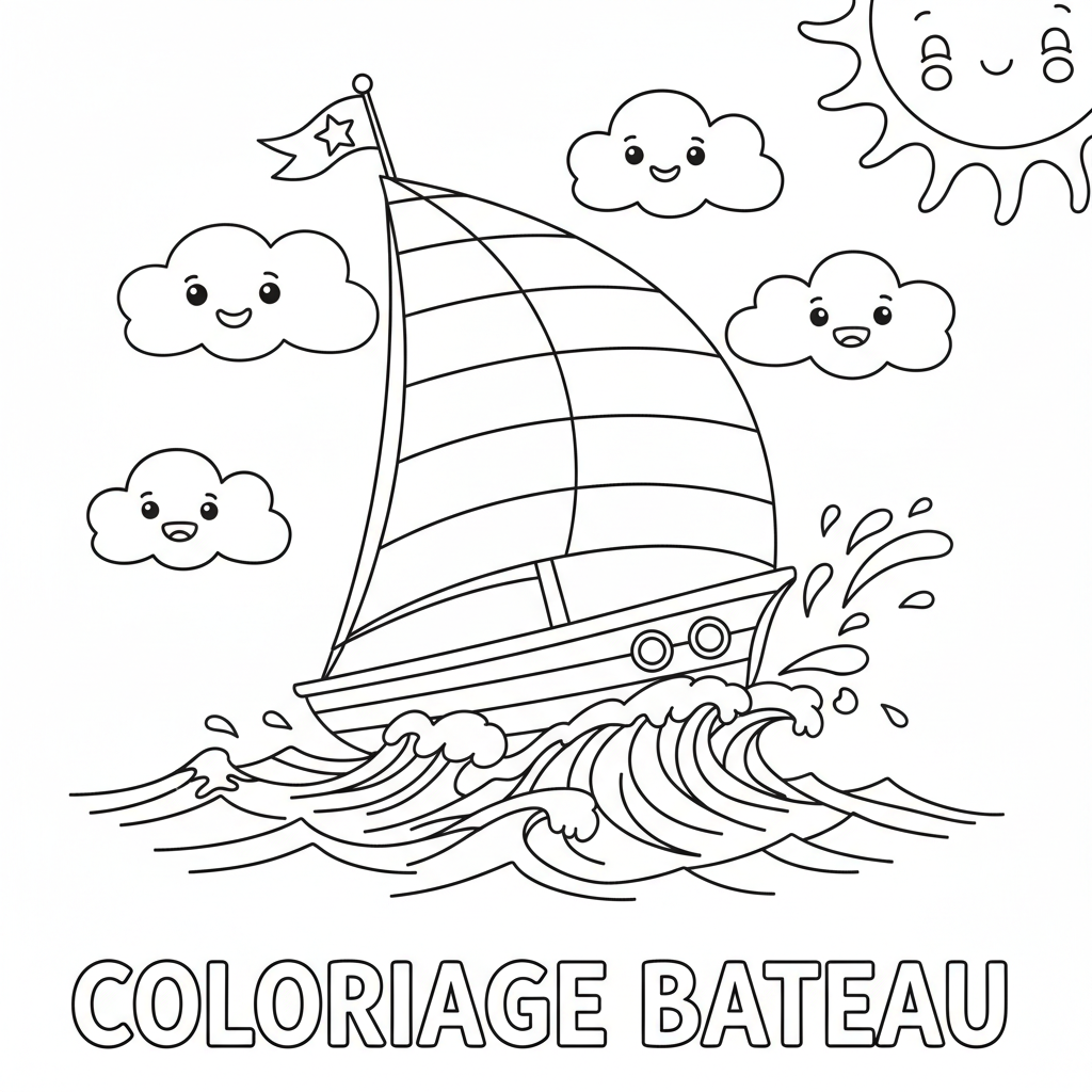 Coloriage coloriage bateau à imprimer 5