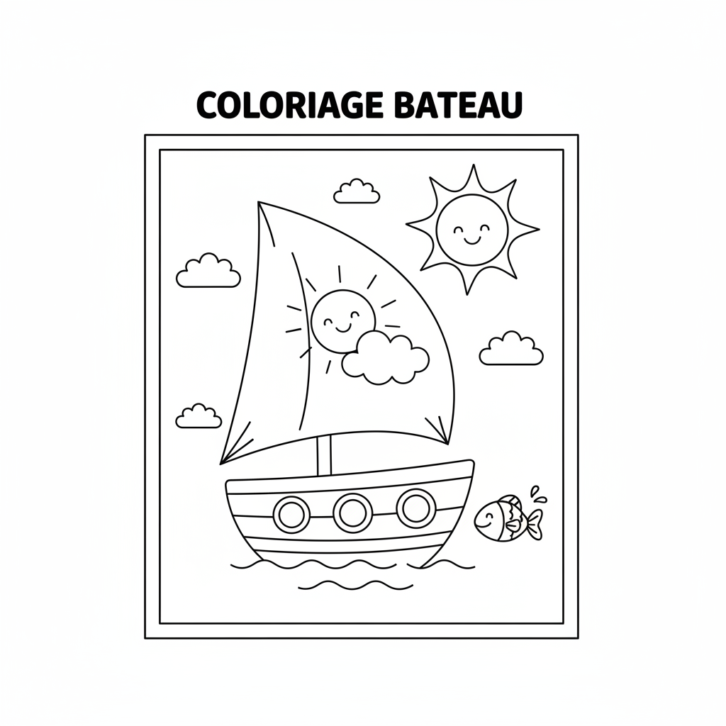 Coloriage coloriage bateau maternelle