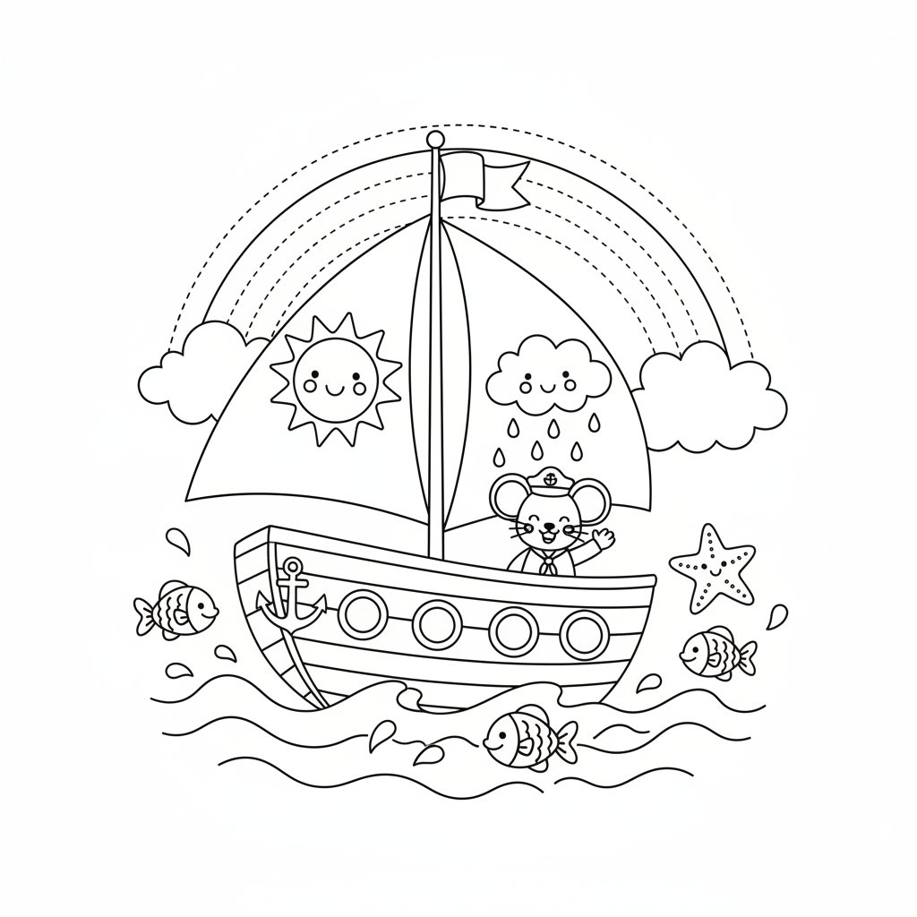 Coloriage coloriage bateau maternelle 2