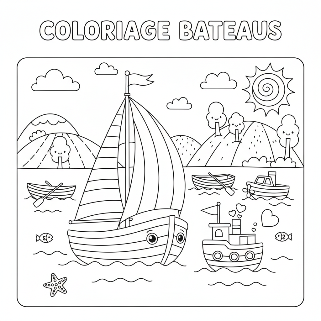 Coloriage coloriage bateaux 3