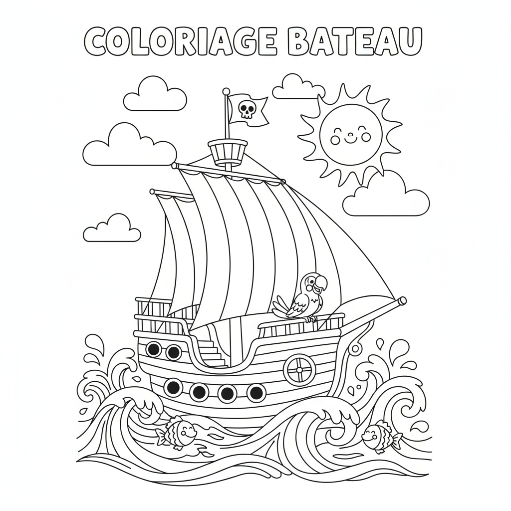 Coloriage coloriage bateaux à imprimer 2