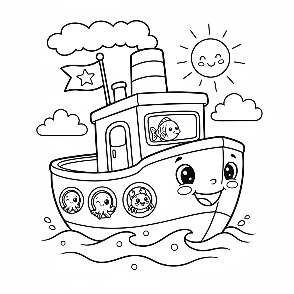 Coloriage coloriage bateaux à imprimer 4