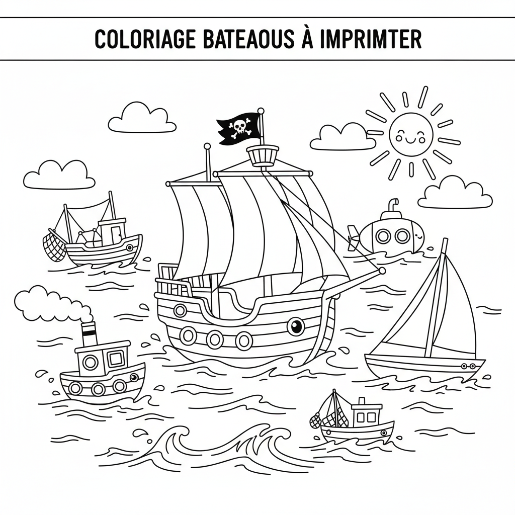 Coloriage coloriage bateaux à imprimer 5