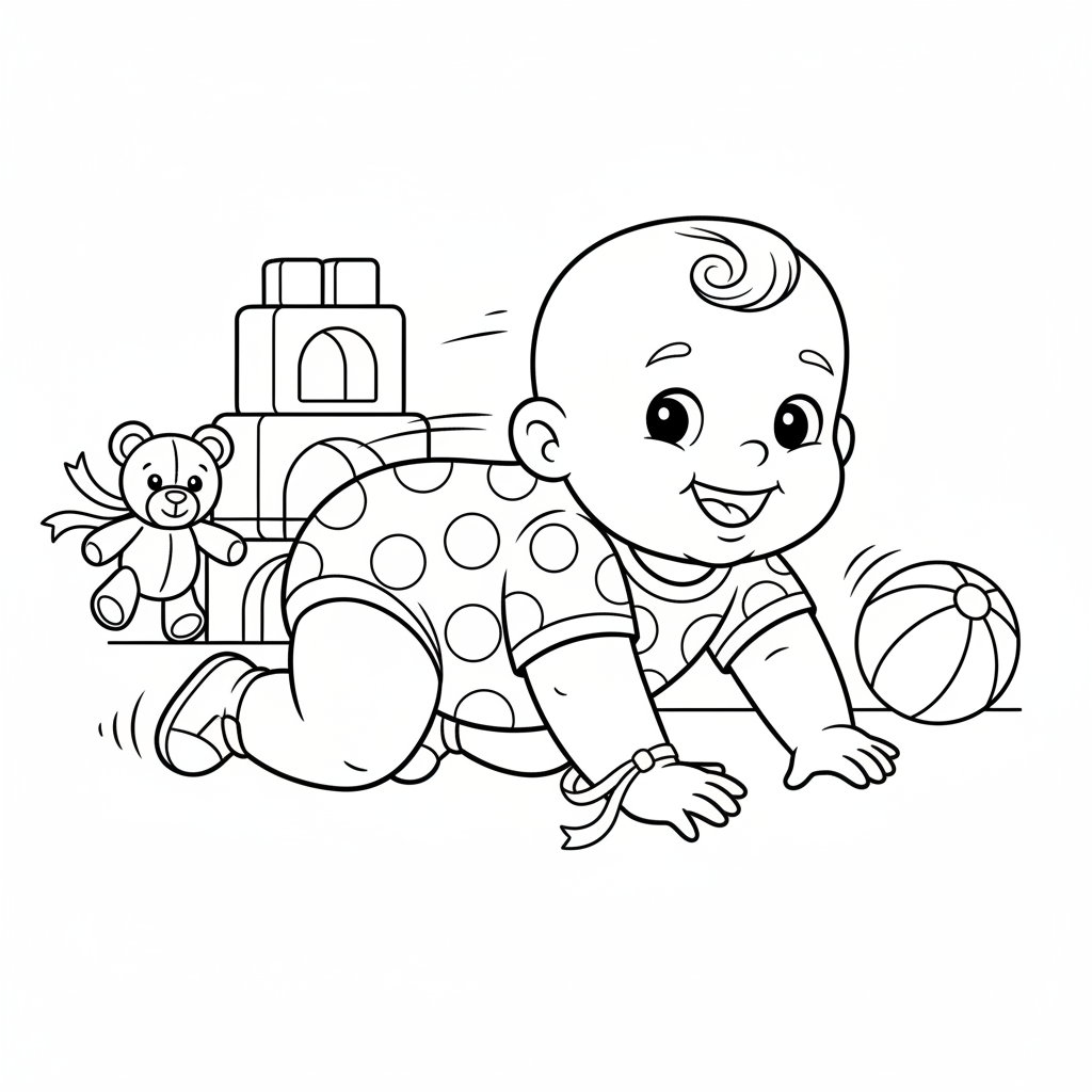 Coloriage coloriage bebe 1 an 5