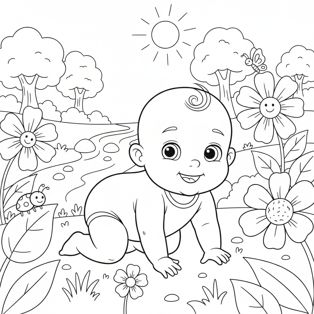 Coloriage coloriage bebe 3