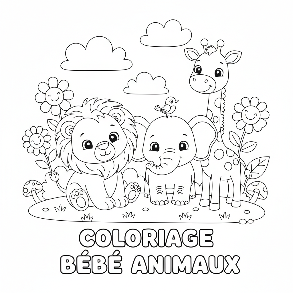 Coloriage Bébé Animaux Gratuit à Imprimer
