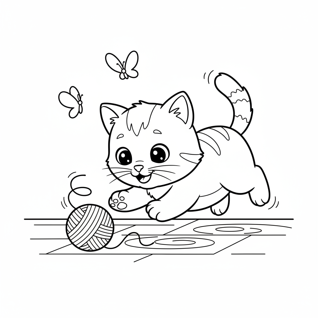 Coloriage coloriage bebe chat 5