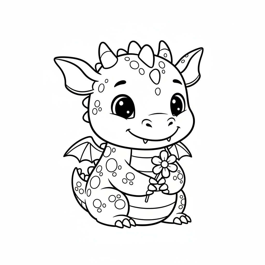 Coloriage coloriage bébé dragon 4