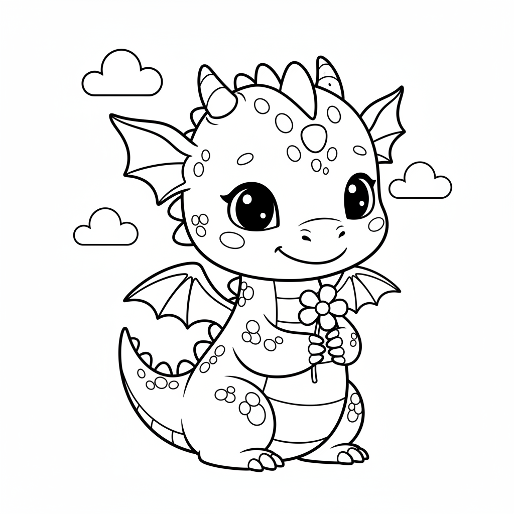 Coloriage coloriage bebe dragon 4