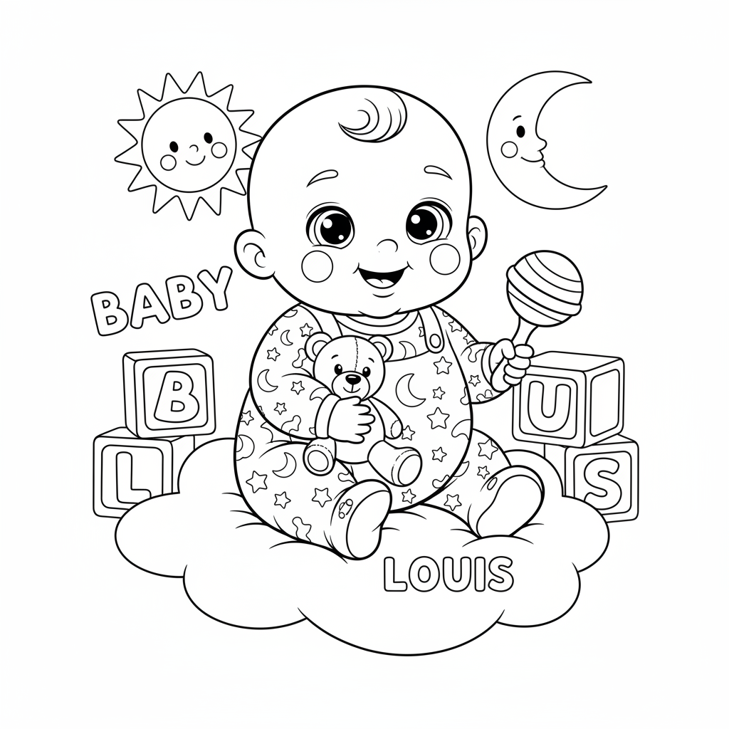 Coloriage Bebe Louis Gratuit à Imprimer pour Enfants