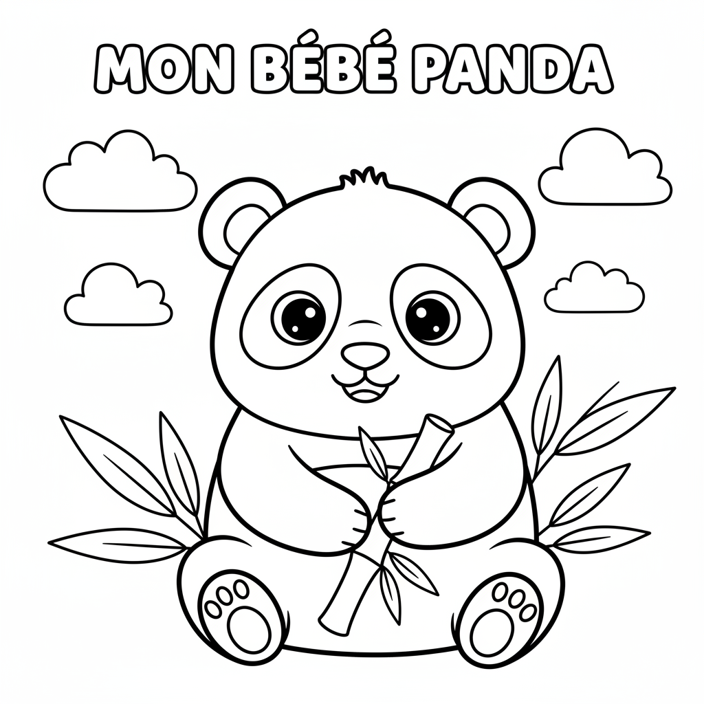 Coloriage Coloriage Bébé Panda Gratuit à Imprimer