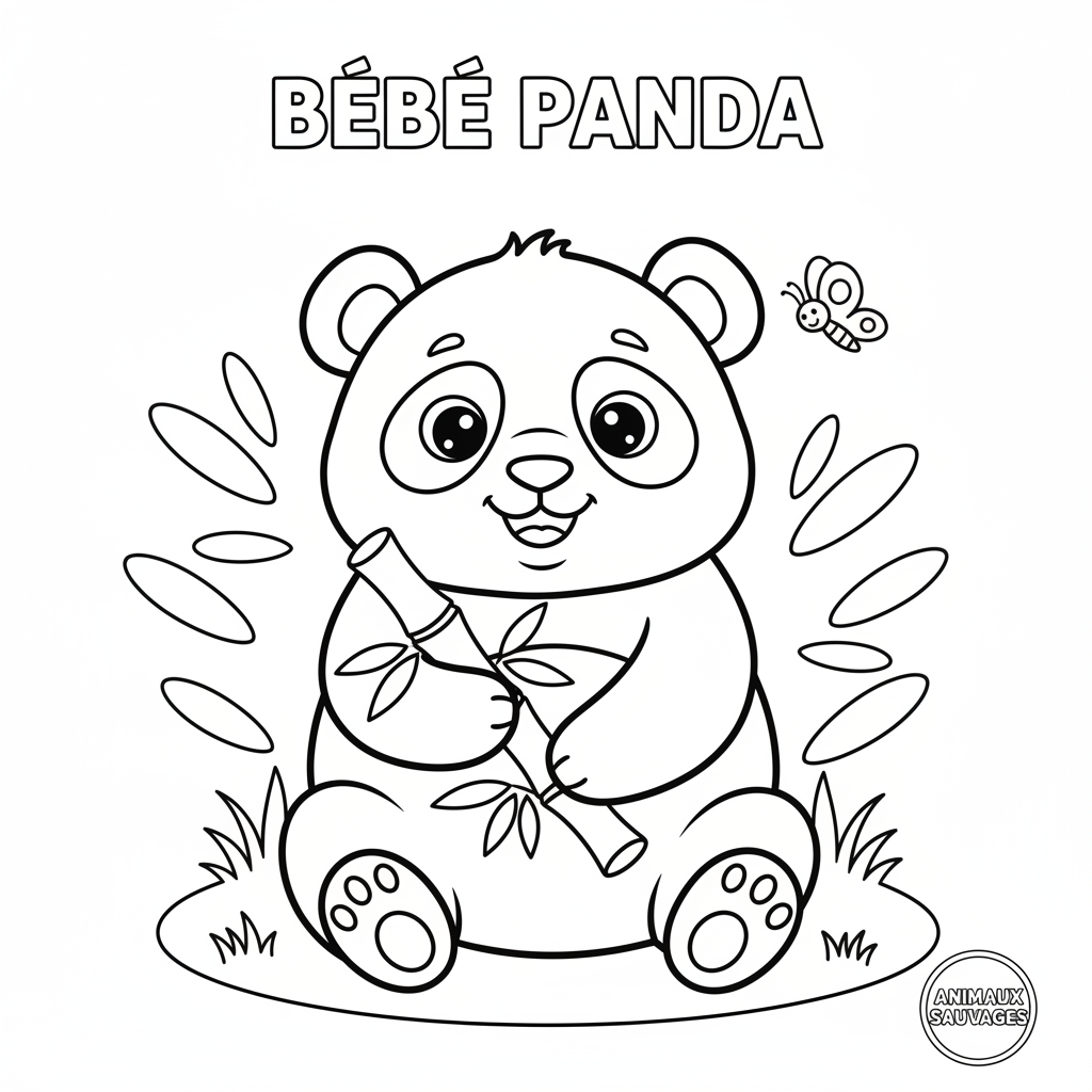 Coloriage Bebe Panda Gratuit à Imprimer