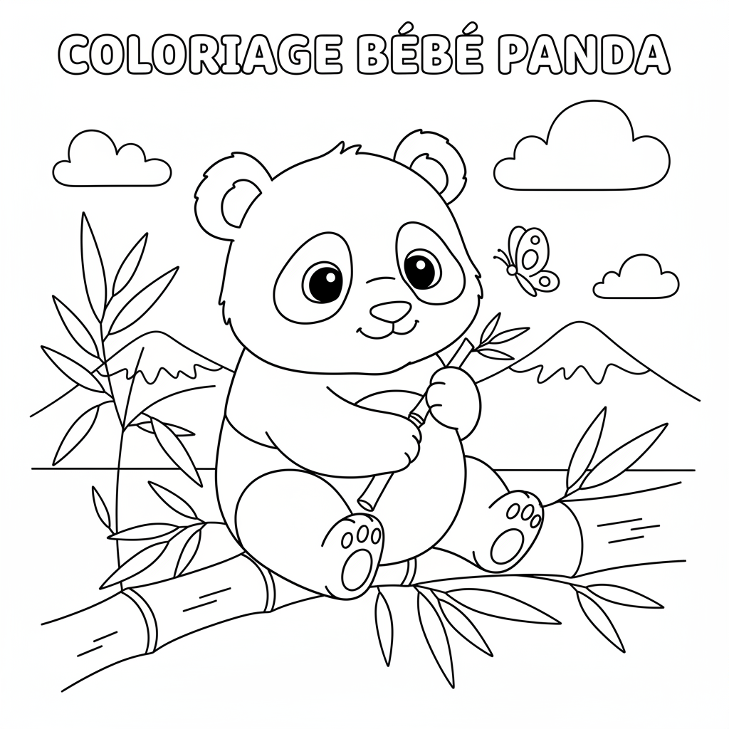 Coloriage coloriage bébé panda 2