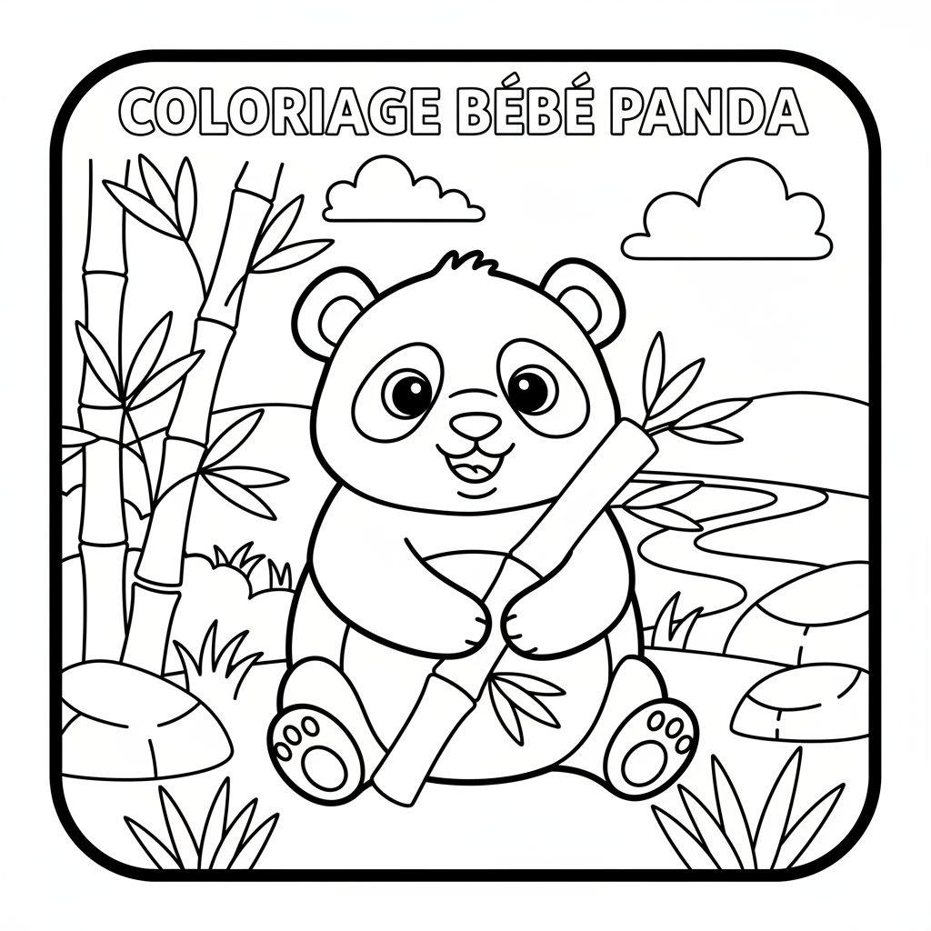 Coloriage coloriage bébé panda 3