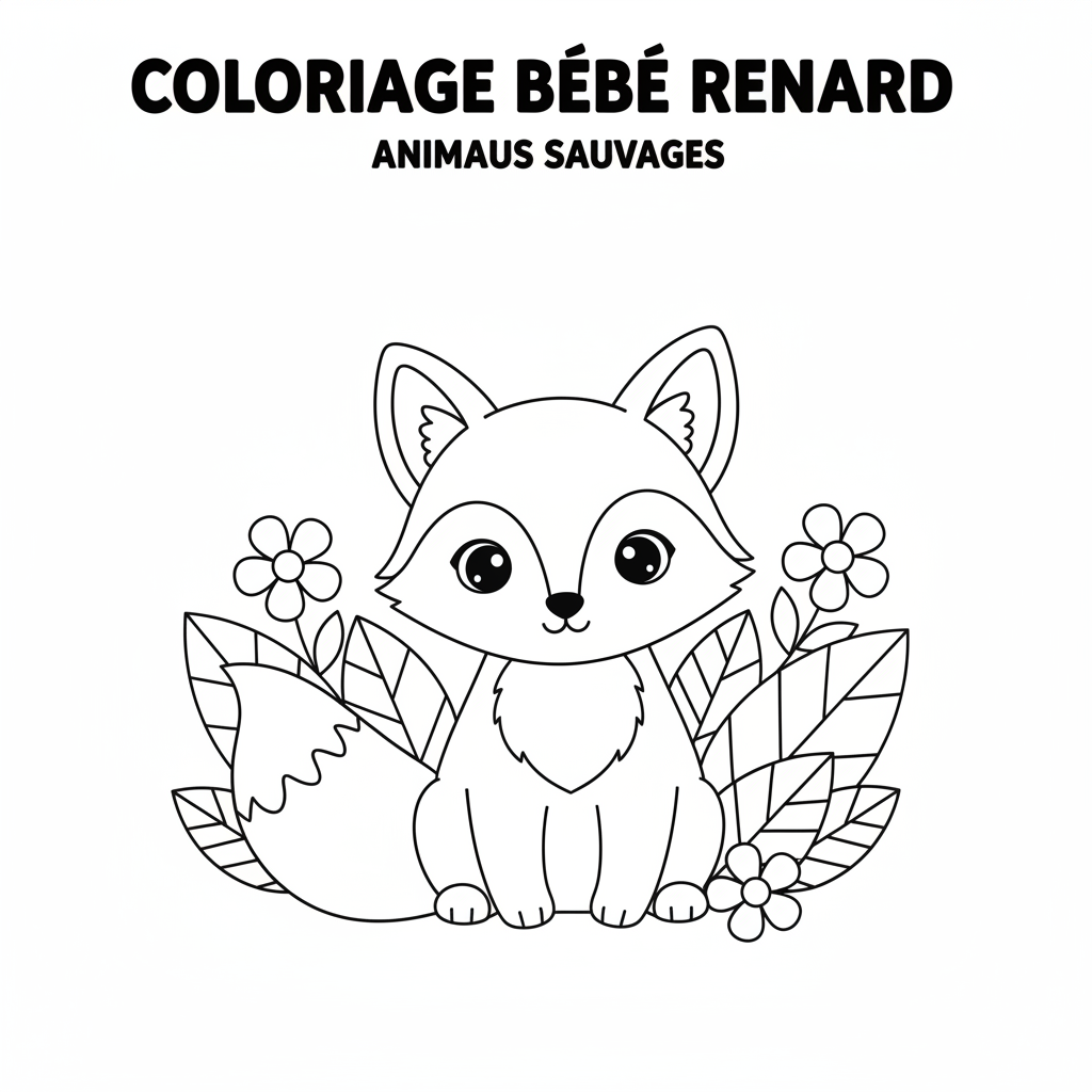 Coloriage coloriage bebe renard 1