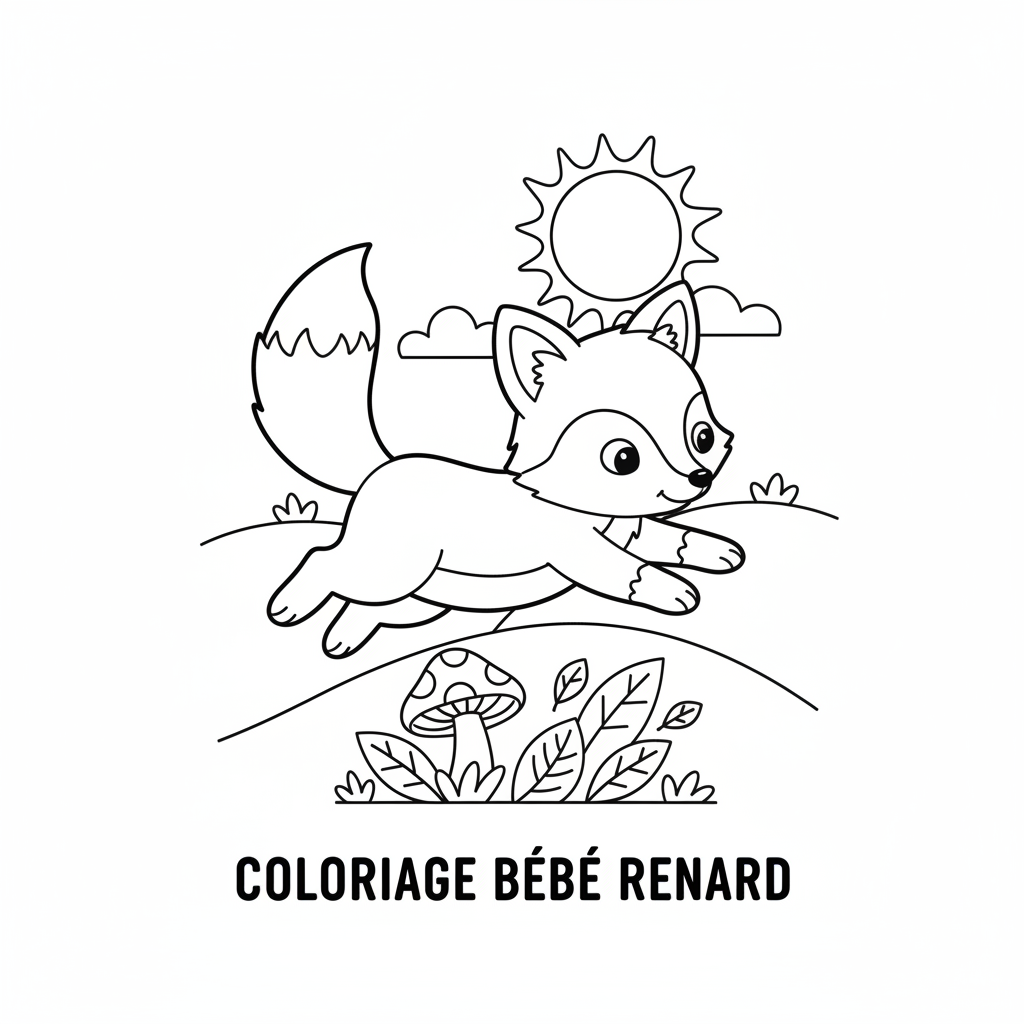Coloriage coloriage bébé renard 5