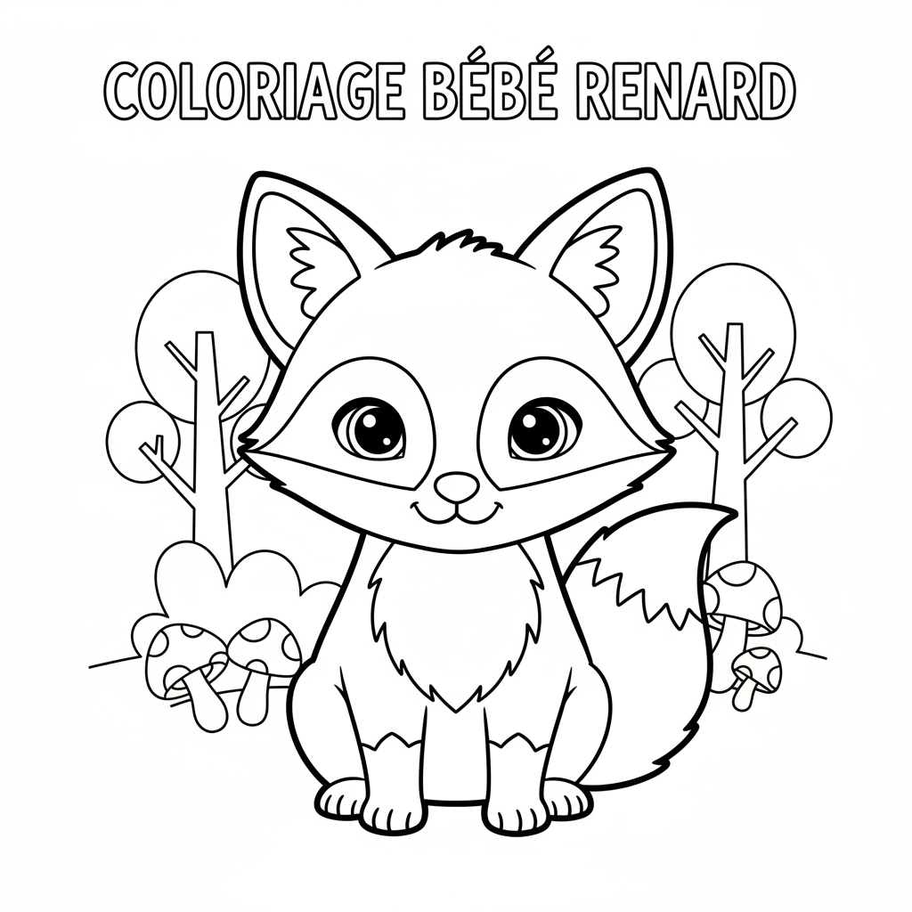 Coloriage coloriage bebe renard 4