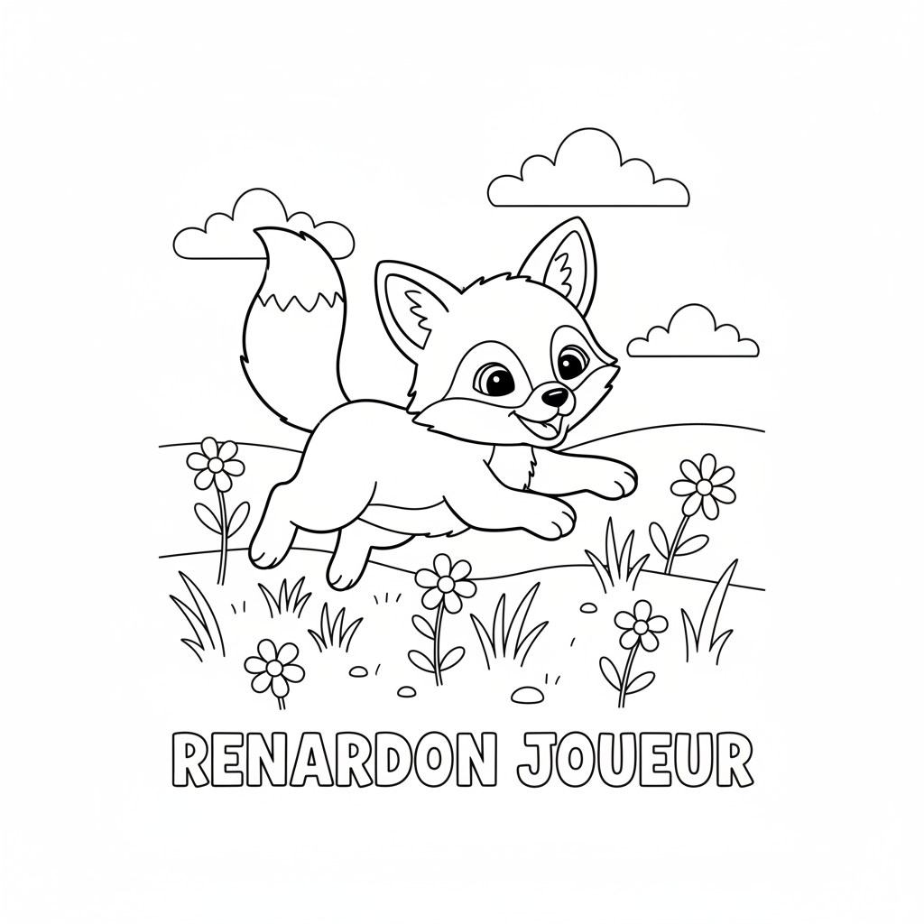 Coloriage coloriage bebe renard 5