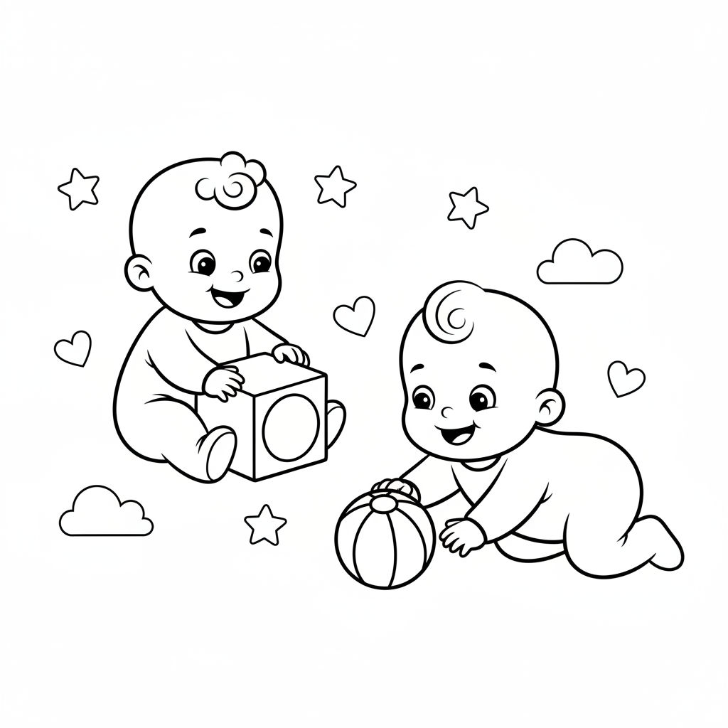Coloriage Coloriage Bébés Gratuit à Imprimer