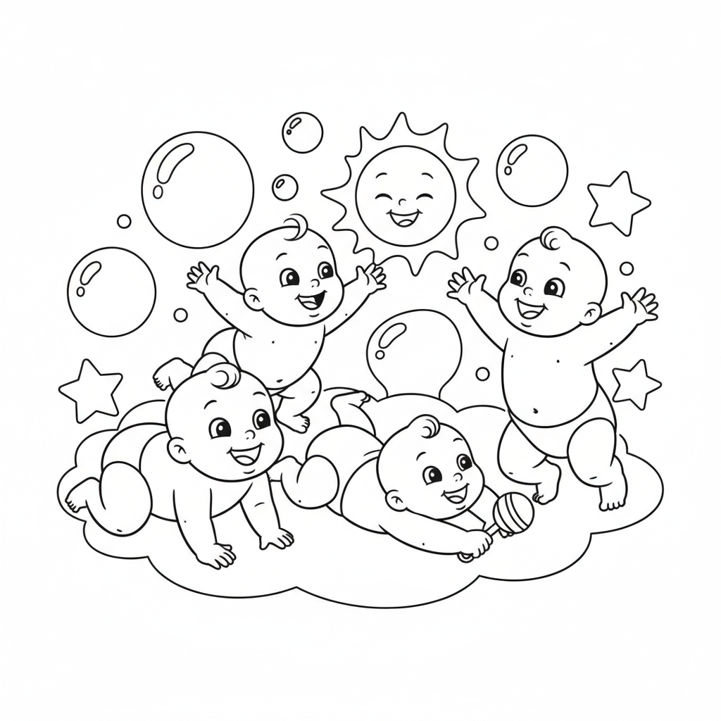 Coloriage coloriage bébés 5