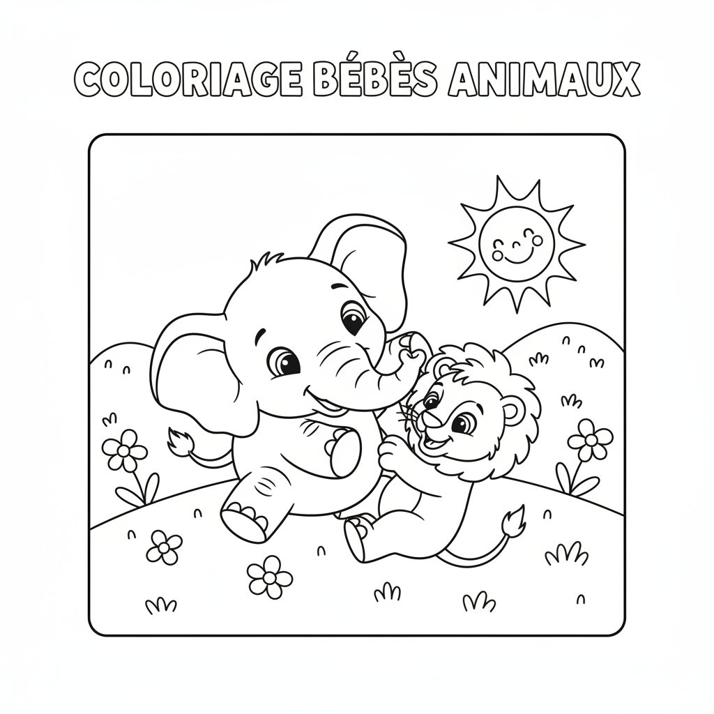 Coloriage coloriage bébés animaux 5