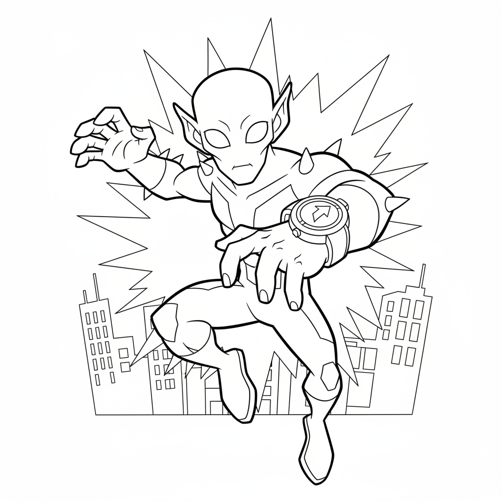 Coloriage coloriage ben 10 alien 5