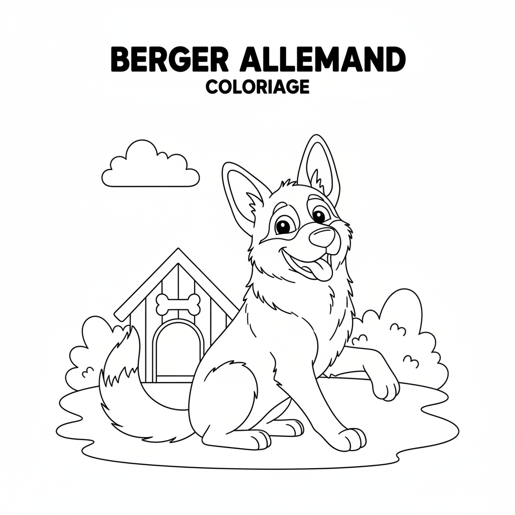 Coloriage coloriage berger allemand 2