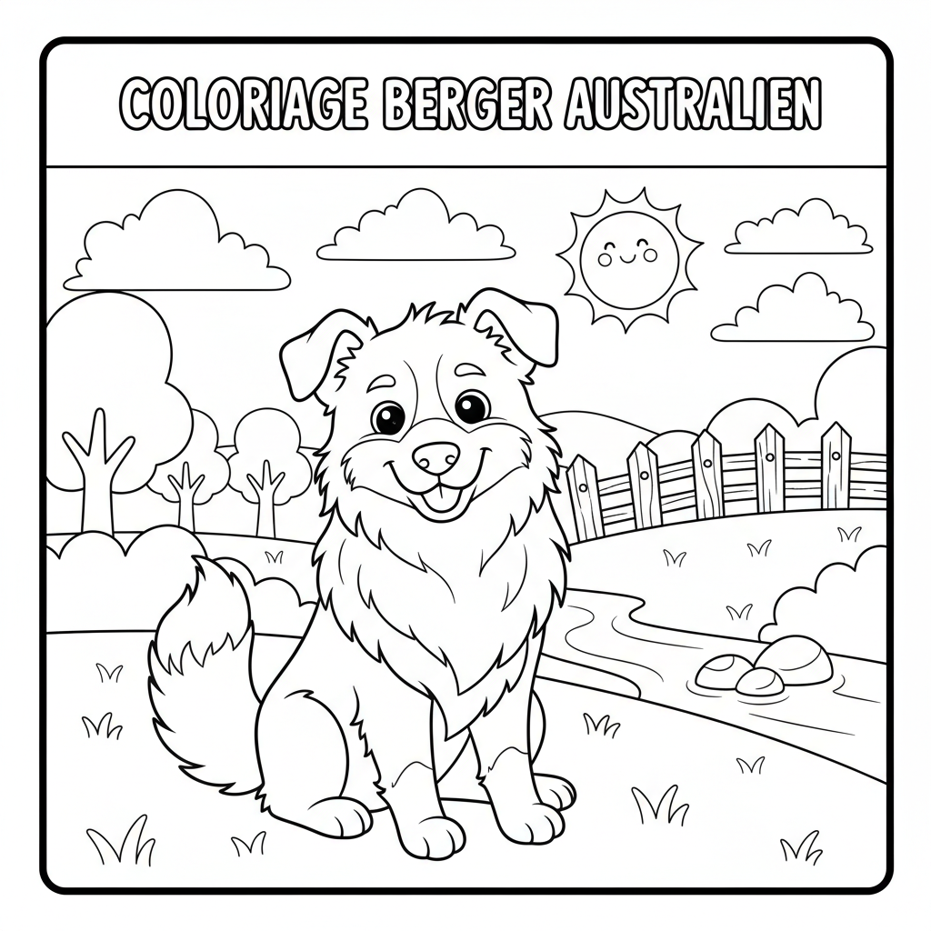 Coloriage coloriage berger australien 3