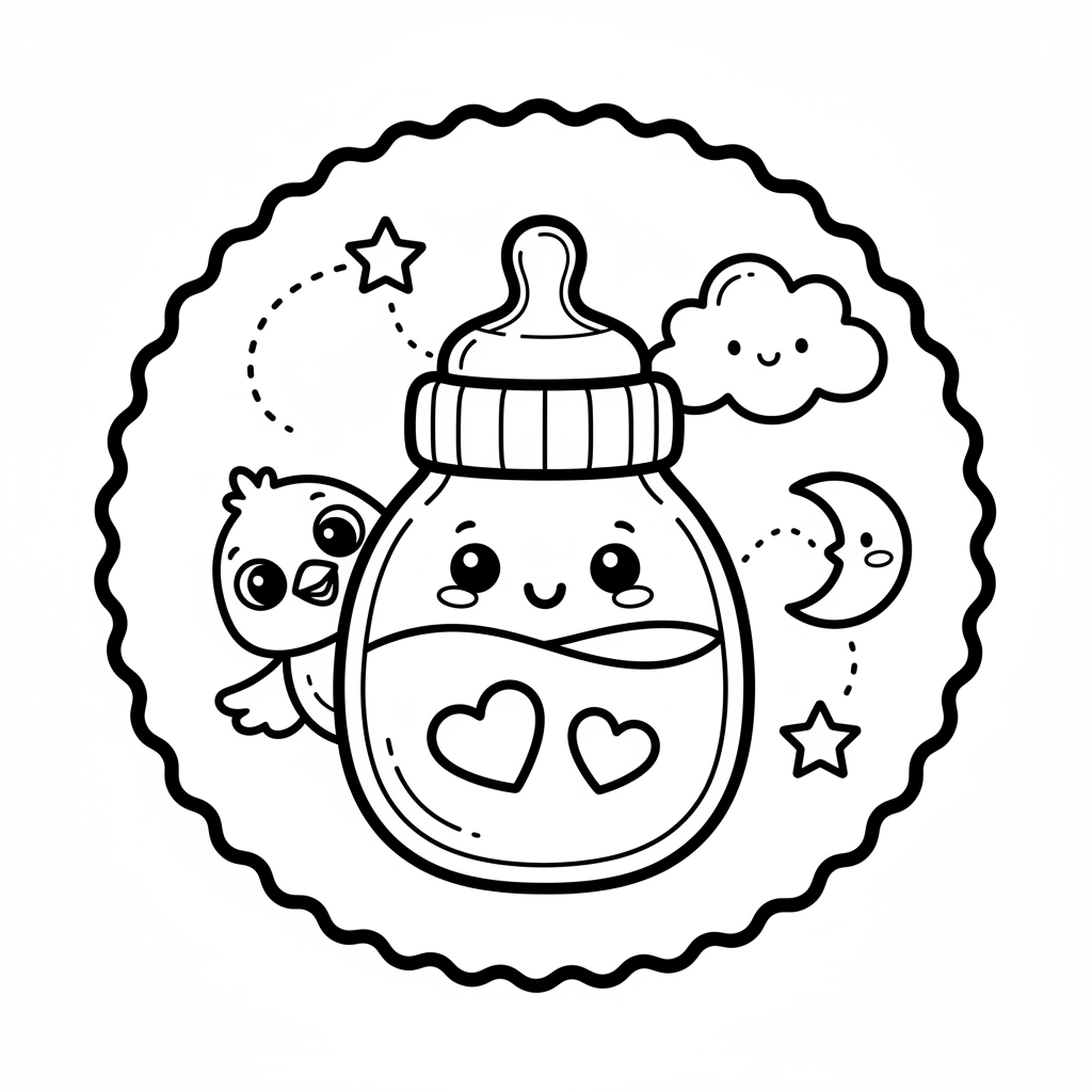 Coloriage Biberon Gratuit à Imprimer pour Enfants
