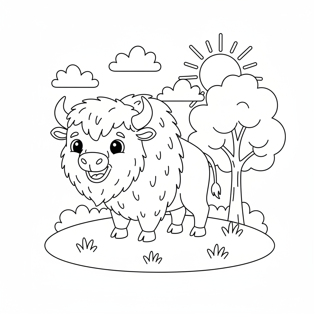 Coloriage coloriage bison 1